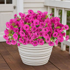 12 Bundles Morning Glory Artificial Flowers for Outdoor Decoration UV Resistant Fake Plastic Plants Artificial Greenery for Indoor Outdoor Garden Patio Window Box Home Decor