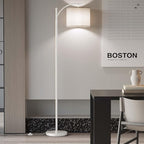 SUNMORY Arc Floor Lamp, Modern Floor Lamp with 9W 3 Color Temperatures Bulb, Metal Standing Lamps with Adjustable Hanging Lampshade, Tall Floor Lamps for Living Room, Bedroom, Office