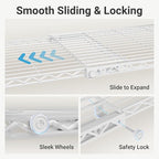 VIPEK X1 Plus Expandable Reach-in Closet Adjustable from 2'8" to 4'6" with Adjustable Shelves and Hanger Rods Clothes Rack Heavy Duty, Metal Clothing Racks Portable Walk-in Closet, White