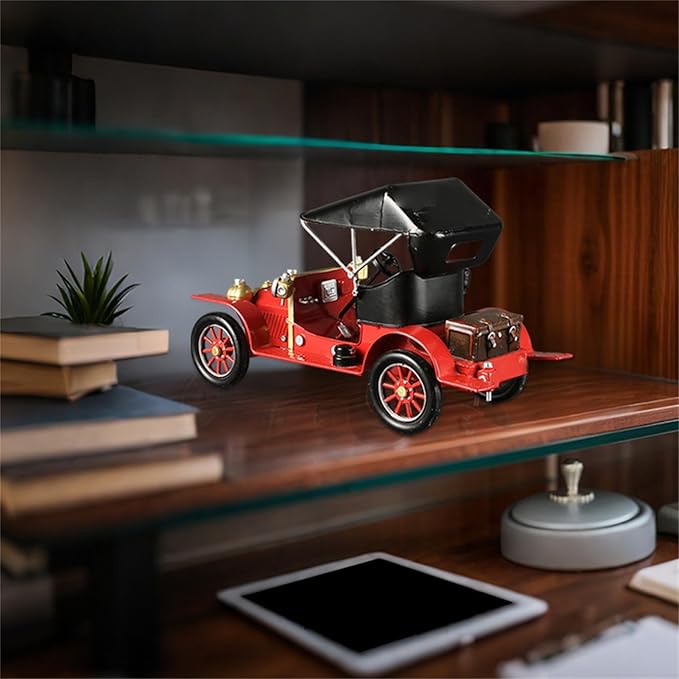 Metal Antique Vintage Car Model - Iron Classic Car Decor Handcrafted Collectible Vehicle Decoration Gift for Farmhouse Decor Decorative Tabletop