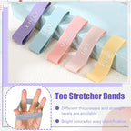 Set of 5 Toe Stretcher Band Separator Spacer Bunion Correction Hallux Valgus Alignment Foot Stretcher Straightener Resistance Loop Yoga Exercise Foot Care with Carry Bag(Pastel)