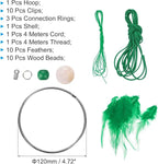 PATIKIL DIY Dream Catcher Kit, Green, 120mm / 4.7 inches, Unisex, Teen & Adult, Native American Cultural, Dream Catcher, Non-Foldable