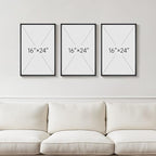 Framed Black and White Abstract Wall Art, 3 Piece Modern Canvas Prints Paintings Art for Walls, Minimalist Black White Abstract Pictures for Living Room Bedroom Dining Room Office Wall Decor 16x24 In