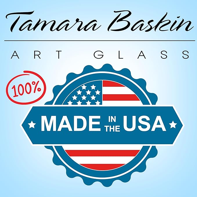 Tamara Baskin Art Glass Mediterranean Sea Mezuzah, Weatherproof Metal Case - Gift Box and Scroll Included - Handmade in the USA - Guaranteed for Life