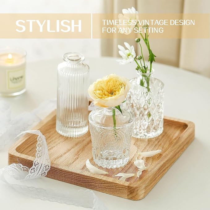 Mini Bud Vases Centerpieces for Tables,Clear Bud Vases for Flowers,Small Flower Vases Suitable for Birthday Party,Anniversary,Wedding Reception,Baby Shower (Clear, 22PCS)