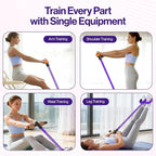 Pedal Resistance Band with Handle, 6 Tube Multifunction Foot Pedal Resistance Band, Arm & Waist Training Tummy Trimmer Ab Workout Equipment for Home Gym Men Women