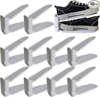 Shoe Stackers Space Saver, Adjustable Double Layer Stack, Holder for Closet Organization (White, 10 Pack)