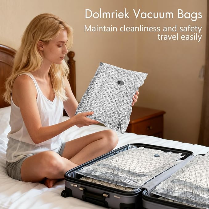 Travel Vacuum Storage Bags with USB Electric Pump, 18 Pack Compression Seal Bags for Luggage and Suitcase, Space Saver for Clothes and Clothing
