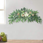 WYSRJ 28inch Artificial Succulents Swag Decorative Swag with Eucalyptus Leaves and Succulents Greenery Swag Farmhouse Wedding Arch Flowers for Indoor Outdoor Party Decoration