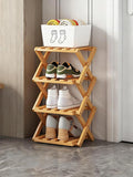 The 9-Tier No-Assembly Bamboo Rack, New Upgrade 9 Tier Bamboo Shoe Rack, Space-Saving Tall Narrow Accordion Shoe Rack for Entryway Closet Dorm (Natural-4)