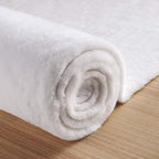 White Fluffy Faux Rabbit Fuzzy Fur Rug for Living Room Machine Washable Shaggy 2x8 Runner Rug for Bedroom Nursery Rectangle Rugs