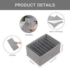 Qozary 4 Pack Drawer Organizers for Clothing, 8 Grids Foldable Closet Organizers and Storage Bins for Bedroom, Dresser Organizer Boxes for Thin T-shirts, Tank Tops