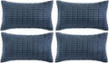 Fancy Homi 4 Packs Decorative Throw Pillow Covers for Living Room Couch Bed, Modern Farmhouse Boho Home Décor Accent Cushion Case, 24" x 14", Dusty Blue
