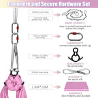 Aerial Silks Kit & Aerial Yoga Hammock - 11Yd Premium Fabric with Hardware - Easy Setup for Flying Yoga, Aerial Swing & Fitness - Supports Up to 14ft Rigging