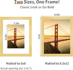 8.5x11 Picture Frame 3 Pack - Brown Poster Frame Display Pictures 6x8 with Mat or 8.5 x 11 Without Mat for Wall Hanging Horizontal and Vertical