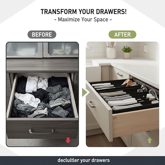 Drawer Organizer Clothes -3 Pcs T shirt organizer Multipurpose Dresser Drawer Organizer for Adults & Kids, Closet Foldable 12 Cells per Organizer - Closet Organizers & Storage, Shirt Folder - Black