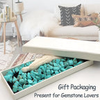 Natural Gemstone Bead Garland with Tassel,31inch Farmhouse Rustic Country Table Decor Prayer Healing Beads Boho Wall Shelf Hanging Decoration (Turquoise)