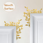 Urbraneco Floral Window and Door Corner Accent Leaf Corner Topper Decor Metal Hanging Decor for Door Corner(Gold)