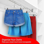 DEILSY™ Skirt Hangers Pants Hanger with Clips Hanger Shorts Clear Plastic Clothes with 2-Adjustable Clip Non-Slip Clothes Perfect for Pant, Pack of 25