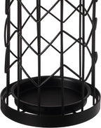 Vintiquewise Black Umbrella Holder for Entryway, Indoor & Outdoor Umbrella Stand with Drip Tray, Cane Stand, Umbrella Basket, Horizontal Round Design
