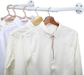 WEBI Clothing Rack Wall Mount White,24" Industrial Pipe Clothes Rack for Hanging Clothes,Heavy Duty Iron Garment Rack Bar,Retail Display Clothes Rod for Closet,Laundry Room
