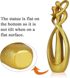 Trycooling Kissing Lovers Statue Abstract Sculpture Resin Statues for Home Decor Modern Home Office Desktop Shelf Bookshelf Decor (Gold, Large)