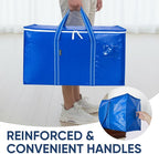 BALEINE 8-Pack Oversized Moving Bags with Reinforced Handles, Heavy-Duty Storage Tote for Clothes, Moving Supplies (Royal Blue, 8-Pack)