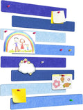 Cork Board for Walls - 8 Pack Felt Pin Board Bar Strips - Self-Adhesive Lightweight Bulletin Board - Cork Board for Office with 40 Push Pins No Damage for Wall
