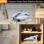 Under Desk Elliptical Machine, Electric Elliptical Exerciser for Senior, Quiet & Small Electric Seated Pedal Exerciser for Home with Display Monitor, Remote Control & 12 Adjustable Speeds