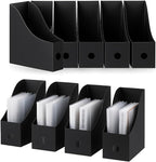 Geyee 12 Pack Magazine File Holder Plastic Desk Organizer Magazine Holder Storage Heavy Duty File Boxes for Home Storage and Office Organization(Black)