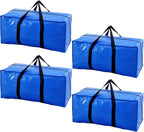 Extra Large Moving Bags with Strong Zippers & Carrying Handles, Storage Bags Storage Totes for Clothes, Moving Supplies, Space Saving Oversized Storage Bag Organizer for Moving, Traveling (4 Pack)