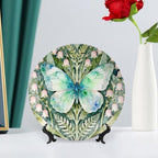 Christmas China Plates for Display William Morris Forest Flowers And Butterflies Wall Club Supplies Hanging Decorative Tiles with Display Stand Custom Gifts for Men Women, 6", 7", 8", 10"