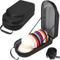 Hard baseball hat case, Hat Carrier Travel Case with Adjustable Shoulder Strap, Hat cap case for 12 Baseball Caps - Perfect for Traveling & At-Home Storage (Black with Grey)