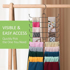 Scarf Hanger for Closet, 20 Large Capacity Scarf Organizer, Space Saving Scarf Holder Hijab Rack Closet Organizers and Storage, Black 1 Pack