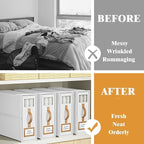 6 Pack Foldable Bed Sheets Set Organizers and Storage(King & Queen Size),Linen Fabric Closet Organizers with Window,Folding Bedding Storage Box for Bedsheets and Pillow Cube Organizer-White