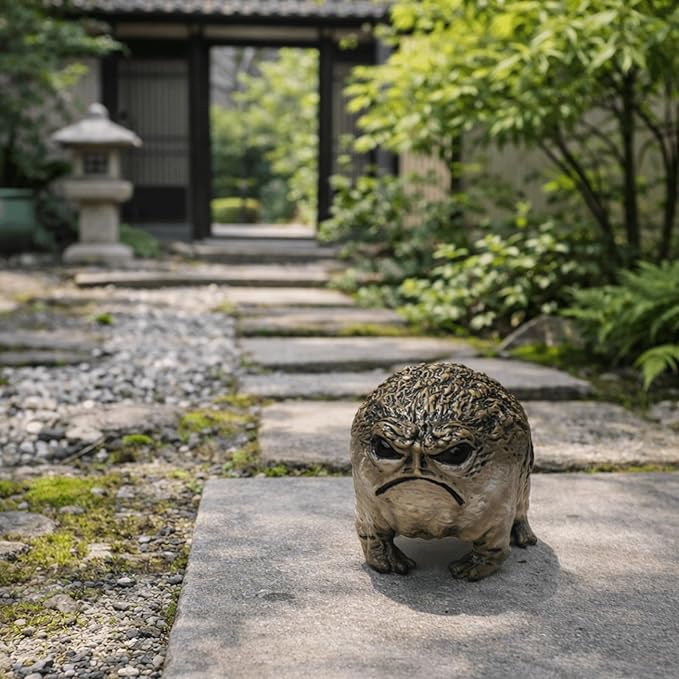 Grumpy Frog Statue, Frog Decor Figurine for Desk & Home, Weird Angry Frog Sculpture, Mini Frog Ornament, Unique Frog Gift with Box, 1pcs