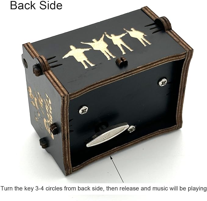 Pursuestar TheBeatles Let It Be Wind Up Music Box, Vintage Engraved Wood Mechanism Musical Gifts for Mother's Day Valentine's Day Christmas Thanksgiving