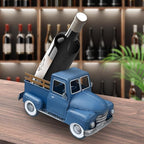 Farmhouse Blue Metal Truck Decor, Vintage Trucks Planter ,Decorative Rustic Pickup Farm Tabletop Storage Table Centerpiece for Office , Desk, Country Style Home & Kitchen Shelf Garden Decoration