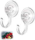 Amuille Wreath Hangers for Front Door, 2 Pack Large Suction Cup Wreath Hooks, Clear Wreath Hanger for Glass Window, Shower, Kitchen, Christmas Wreaths, Holds up to 18 lbs