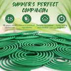 SCENTORINI Citronella Coils, 48 PCS Citronella Incense with Coil Holder, Suitable for Summer Home Outdoor Use, Pool Side, Patio, Camping, Porches, Courtyards, Farms, Garden Planting Area