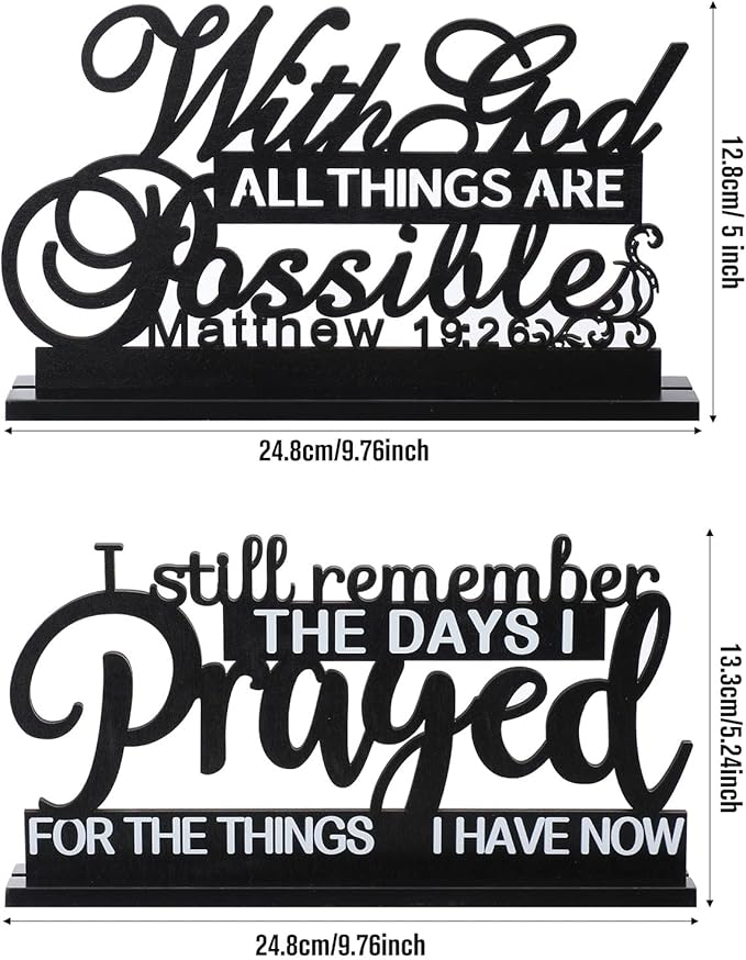 Jetec I Still Remember The Days I Prayed Sign Inspirational Table Blessed Signs Motivational Decor Farmhouse Table Home Centerpieces Faith Wooden Shelf for Living Room Office(Stylish Style)