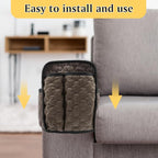 Remote Control Holder, Non Slip Bedside Caddy TV Remote Holder Armchair Caddy, Recliner Armrest Organizer with 14 Pockets for Cell Phone TV Remote Control Magazines