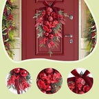 Christmas Teardrop Swag Wall Hanging Decor Christmas Decoration Decorative Hanging Ornament Wreath for Window Holiday Home