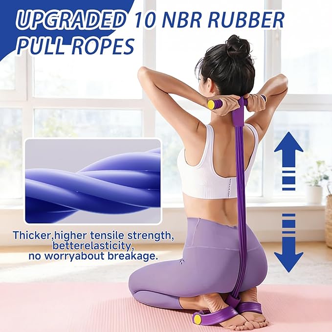 Pedal Resistance Bands with Handle, 8 tube/10 Tube Stretch Bands, Fitness Shaping Yoga Exercise Equipment, Natural Rubber Tension Rope, for Abdominal, Leg, Arm and Back Slimming Training