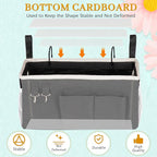 Bedside Storage Caddy/Bedside Hanging Storage Bag for Headboards Bunk Beds Dorm Rooms Book Phone Magazine Holder (Black)
