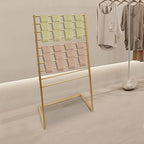 Scarf Display Stand, 10 Tier Metal Scarf Holder Organizer, Freestanding Scarf Rack, for Hanging Towels, Scarves, Clothes, Shawls, Blankets, Bandana, for Commercial Clothing Retail Store (Gold)