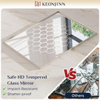 Keonjinn Brushed Nickel Bathroom Mirror 40 x 30 in Rectangle Frame Mirror for Over Sink, Rectangular Metal Framed Vanity Mirror Square Corner Aluminum Alloy Modern Silver Mirror(Horizontal/Vertical)