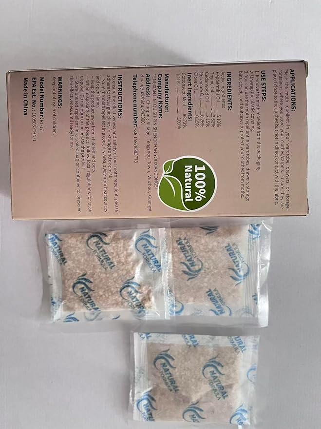 10 Pack Natural Moth Repellent for Clothes Indoor Use, Alternative Moth Balls Moth Traps for Clothes, Peppermint and Thyme Essential Oils Effectively Keep Moths Away from Closet Drawers Woolen Silk