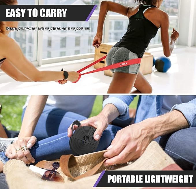 VEICK Resistance Bands for Working Out, Exercise Bands, Workout Bands, Pull Up Assistance Bands, Long Heavy Stretch Bands Set for Men Women, Power Weight Gym at Home Fitness Equipment