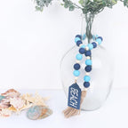 Meplait Wood Bead Garland, Coastal Tassel Garland with Beach Tag Boho Farmhouse Decor for Tiered Tray Table Centerpiece Wall Home Decoration